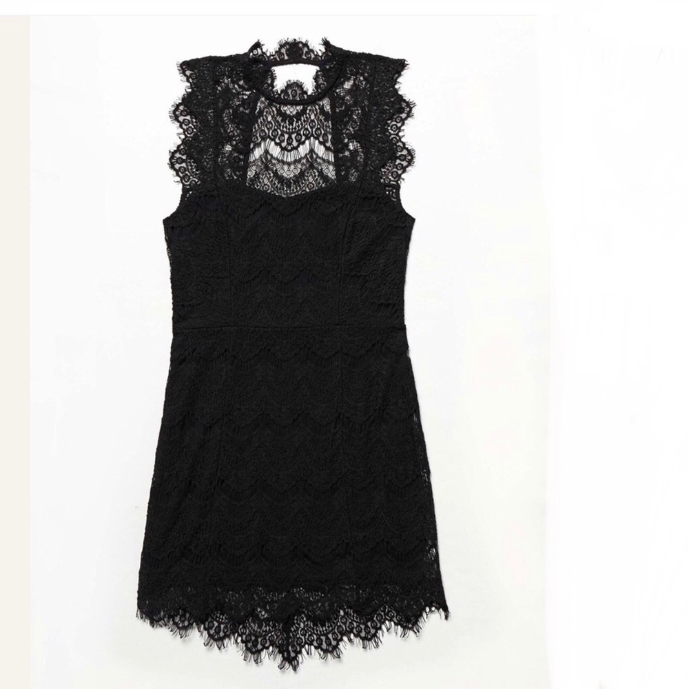 Black Lace Dress By Intimately Free People Size L - Picture 5 of 5